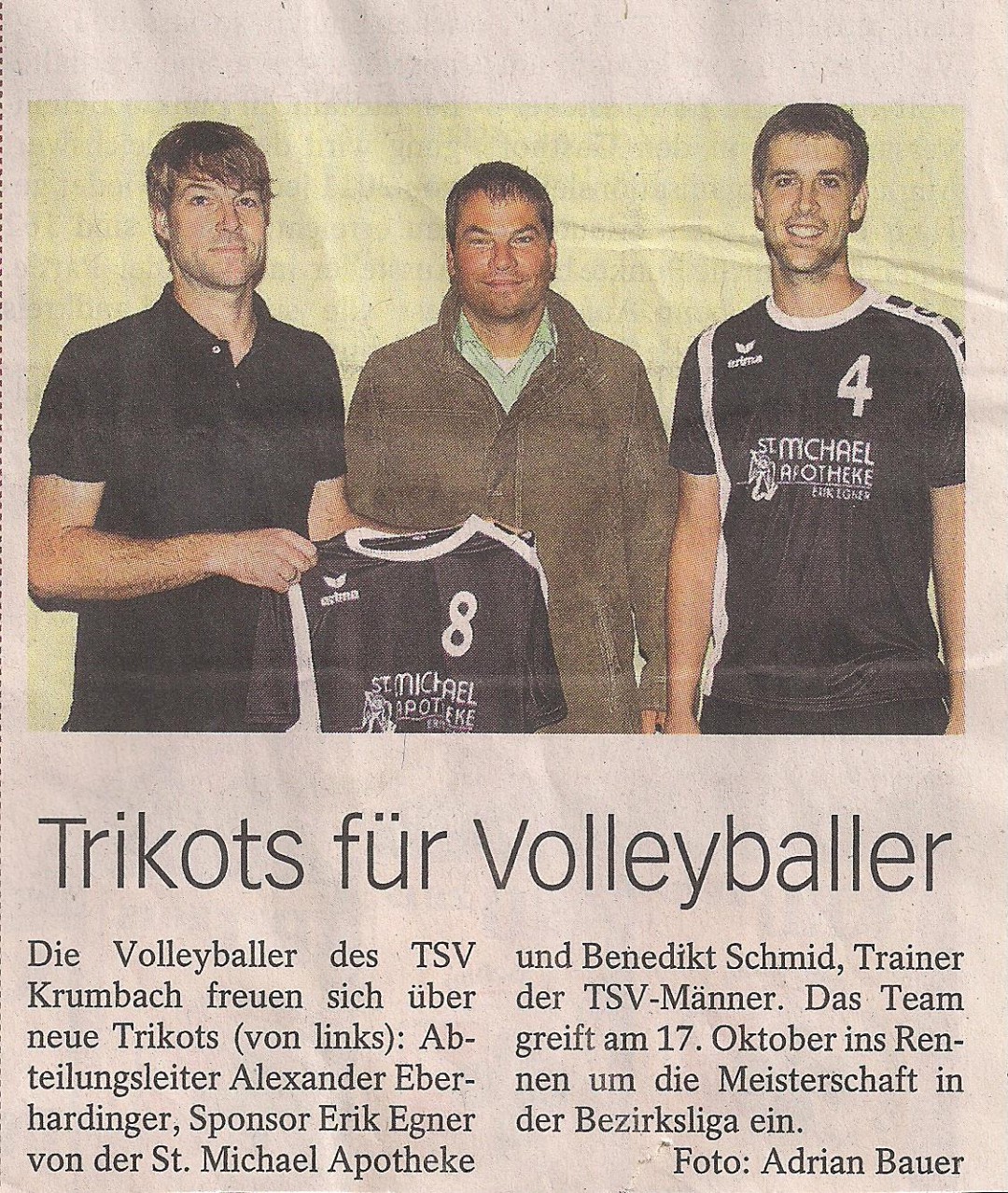 Neue Trikots fürs Herrenteam